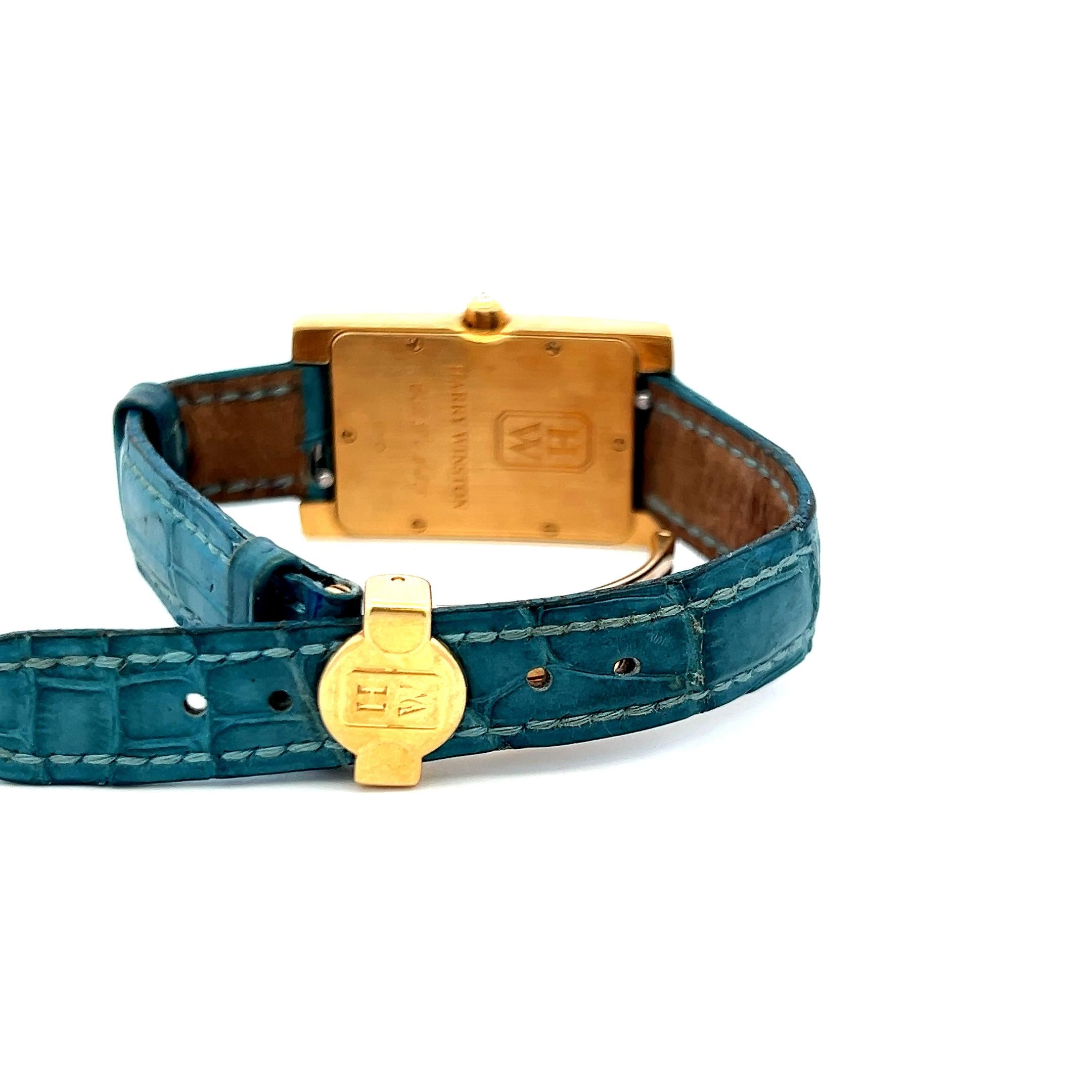 Harry Winston Avenue 36-22MM Dial 18 Karat Yellow Gold Wrist Watch