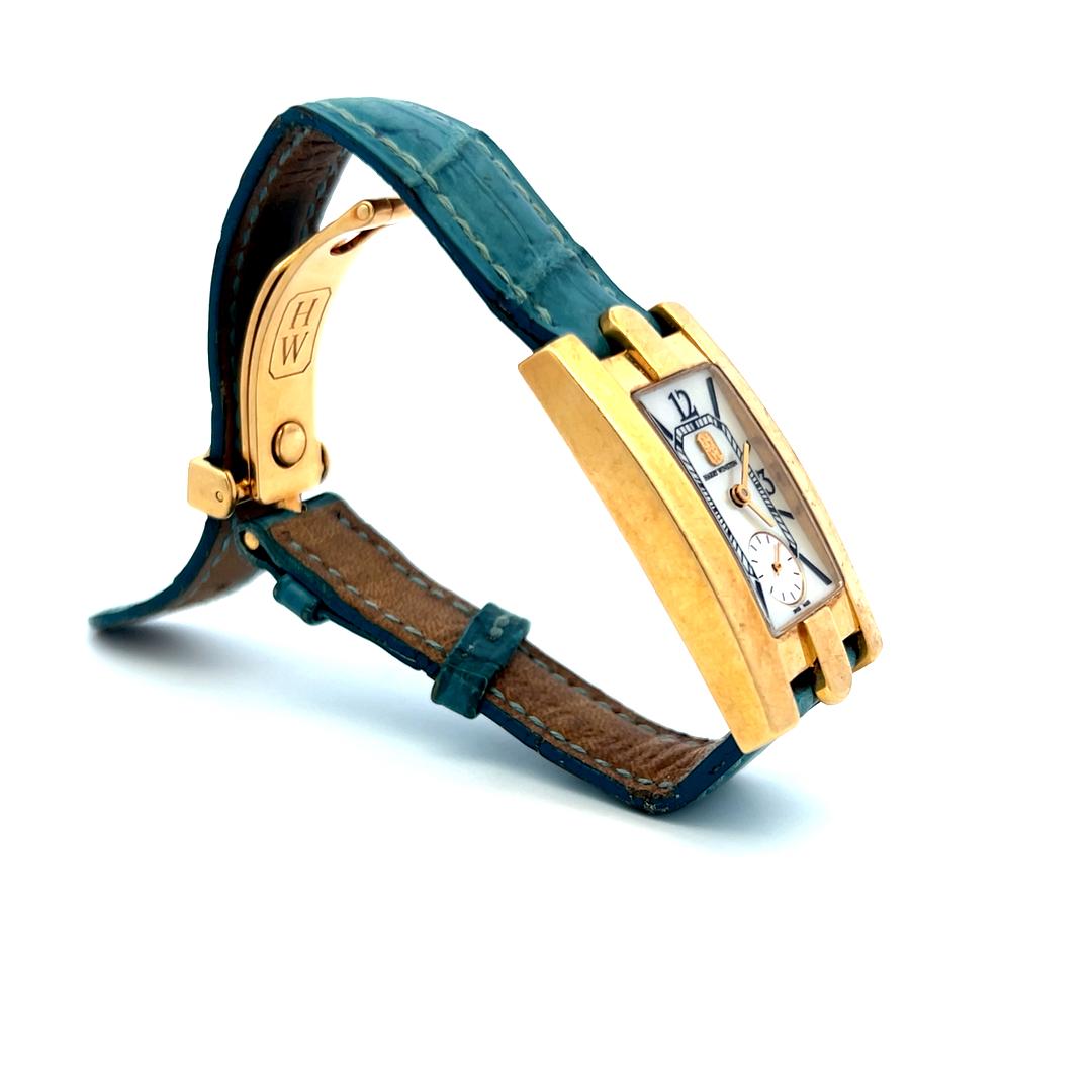 Harry Winston Avenue 36-22MM Dial 18 Karat Yellow Gold Wrist Watch