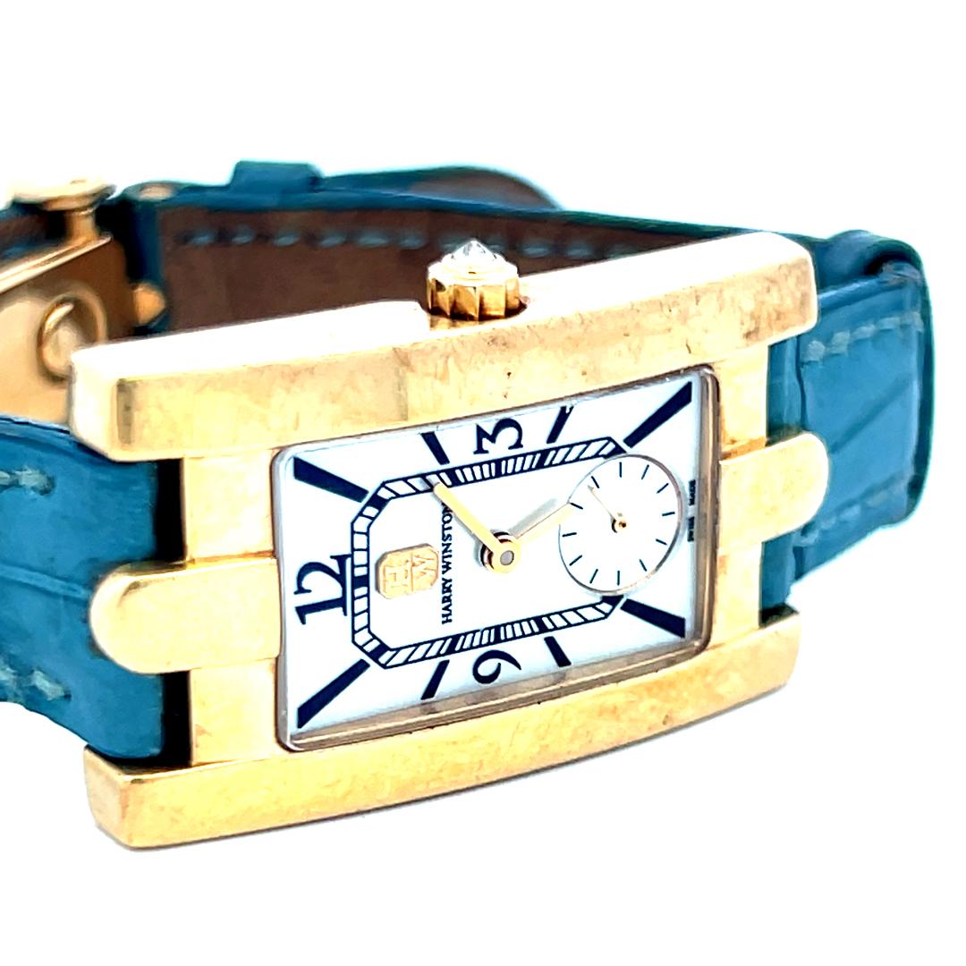 Harry Winston Avenue 36-22MM Dial 18 Karat Yellow Gold Wrist Watch