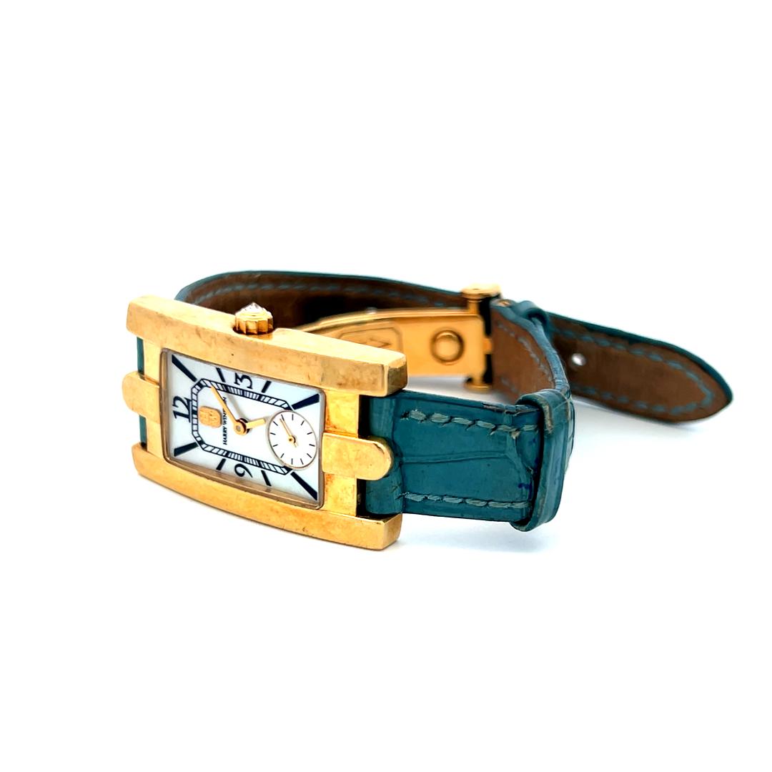 Harry Winston Avenue 36-22MM Dial 18 Karat Yellow Gold Wrist Watch