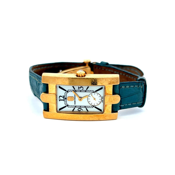 Harry Winston Avenue 36-22MM Dial 18 Karat Yellow Gold Wrist Watch