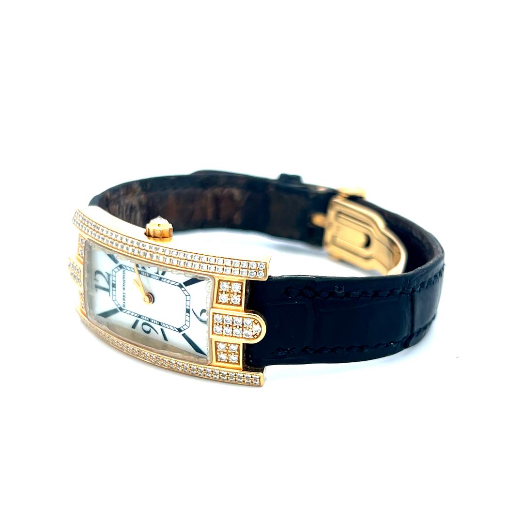 Harry Winston 0.90 Carat Round Diamond 18 Karat Yellow Gold Wrist Watch