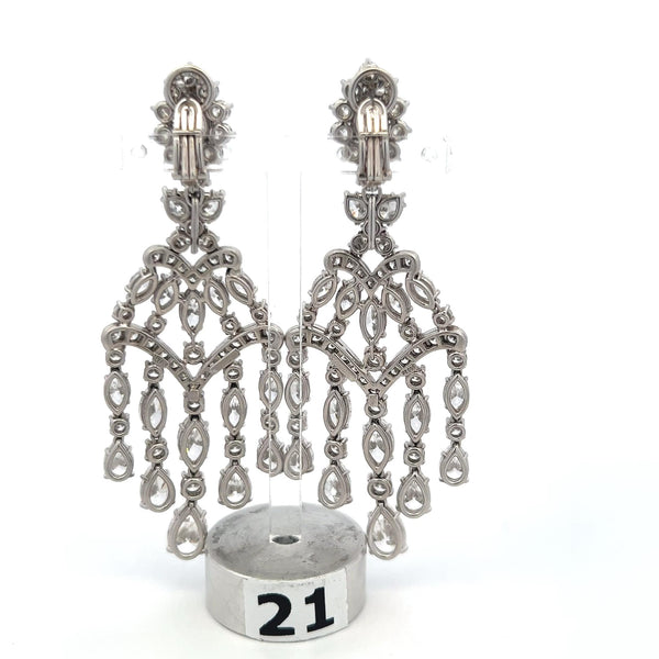 Harry Winston 25.45 Carat Mixed Shape D-VS Diamond Platinum Dangling Earrings
