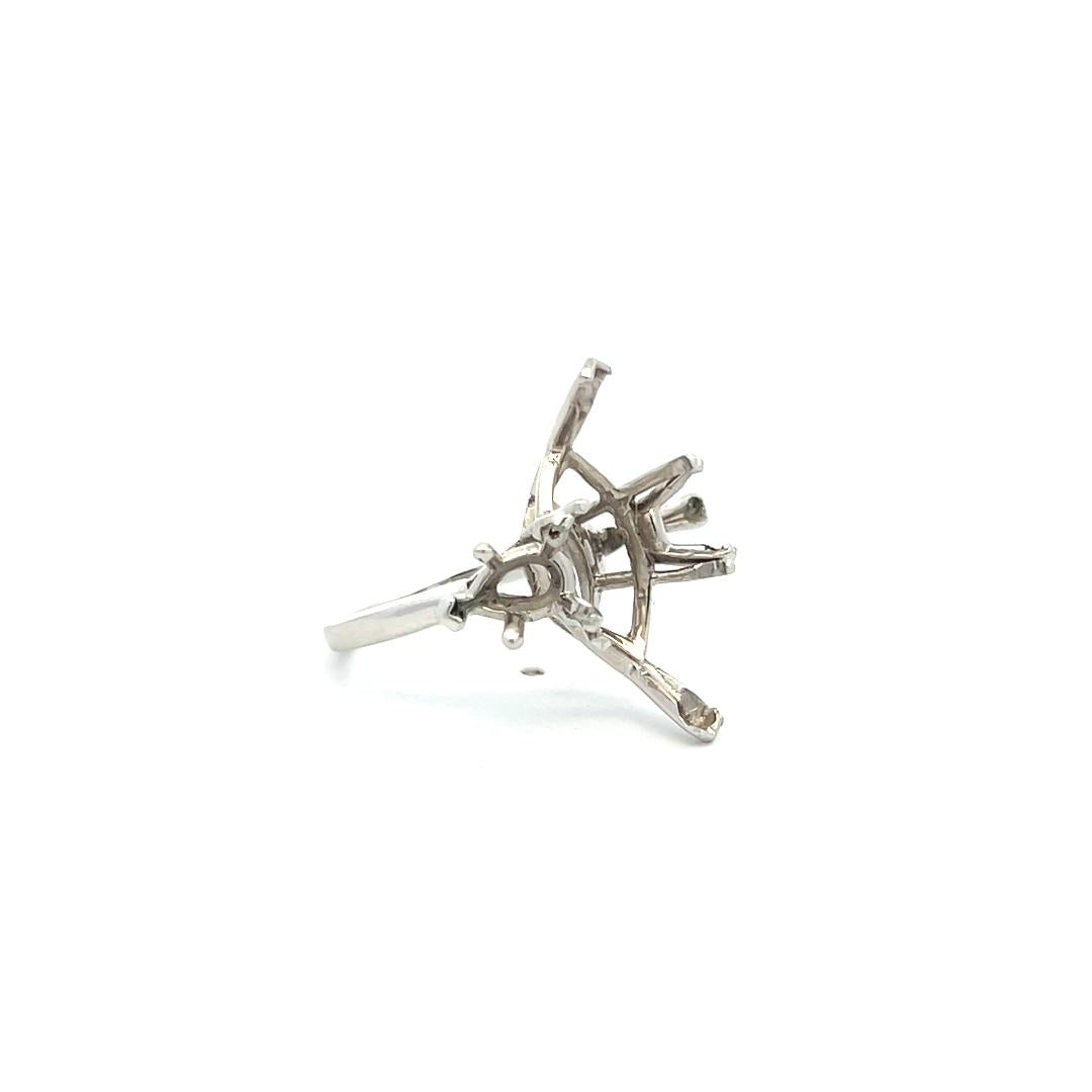 Center Stone Hold 10 Carat Marquis Platinum Semi Mount Ring