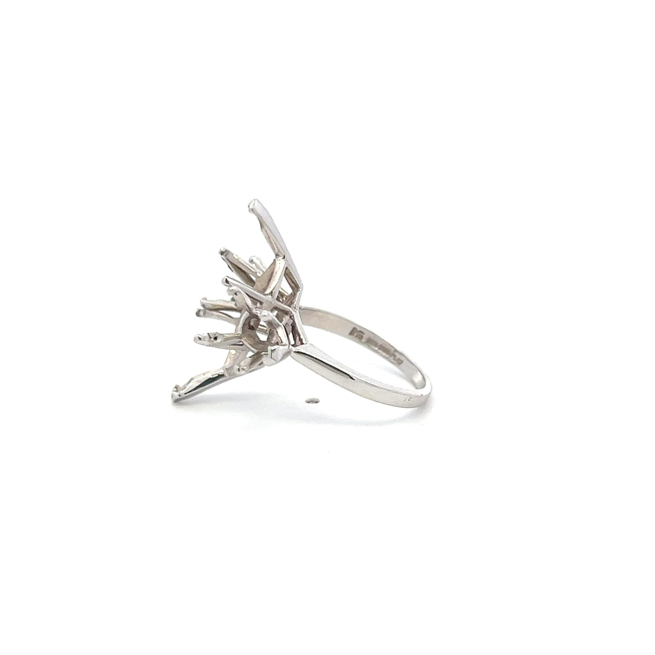 Center Stone Hold 10 Carat Marquis Platinum Semi Mount Ring