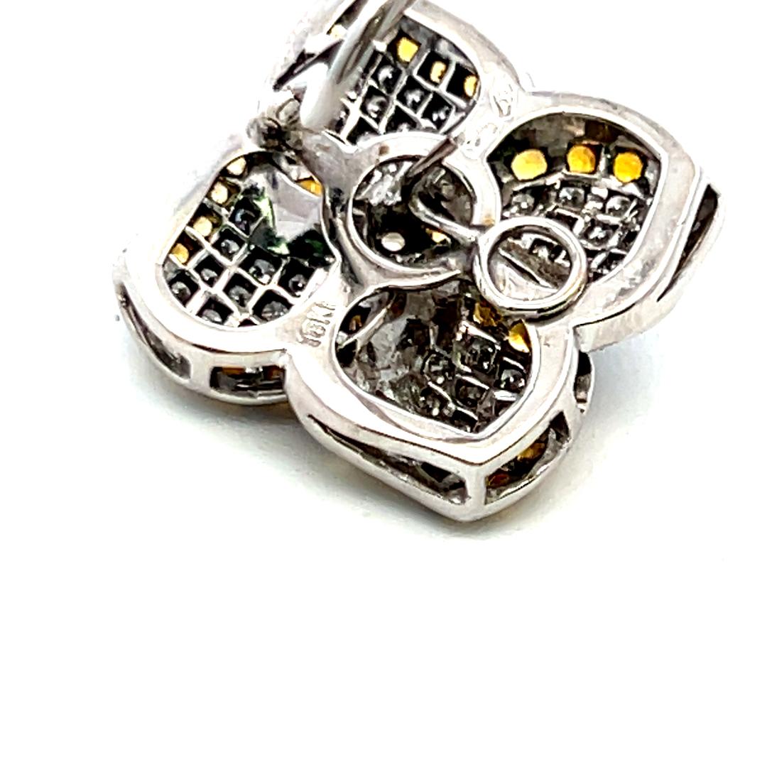 3.37 Carat Citrine 2.90 Carat Round Brilliant Diamond 18K WG Clip on Earrings