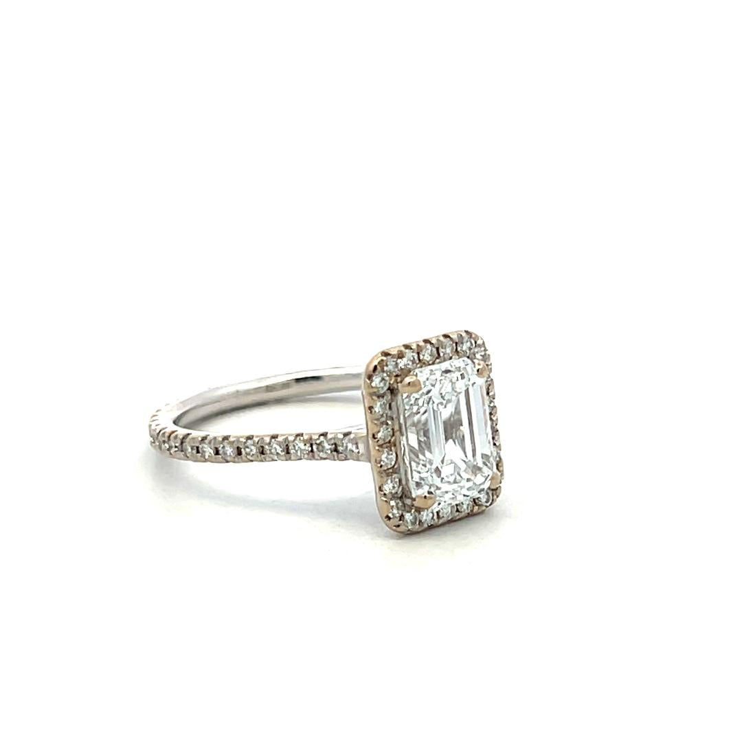 18K White Gold Engagement Ring with 2.01ct Lab-Grown and 0.5ct Natural Diamonds
