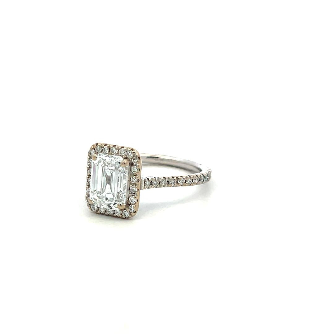 18K White Gold Engagement Ring with 2.01ct Lab-Grown and 0.5ct Natural Diamonds
