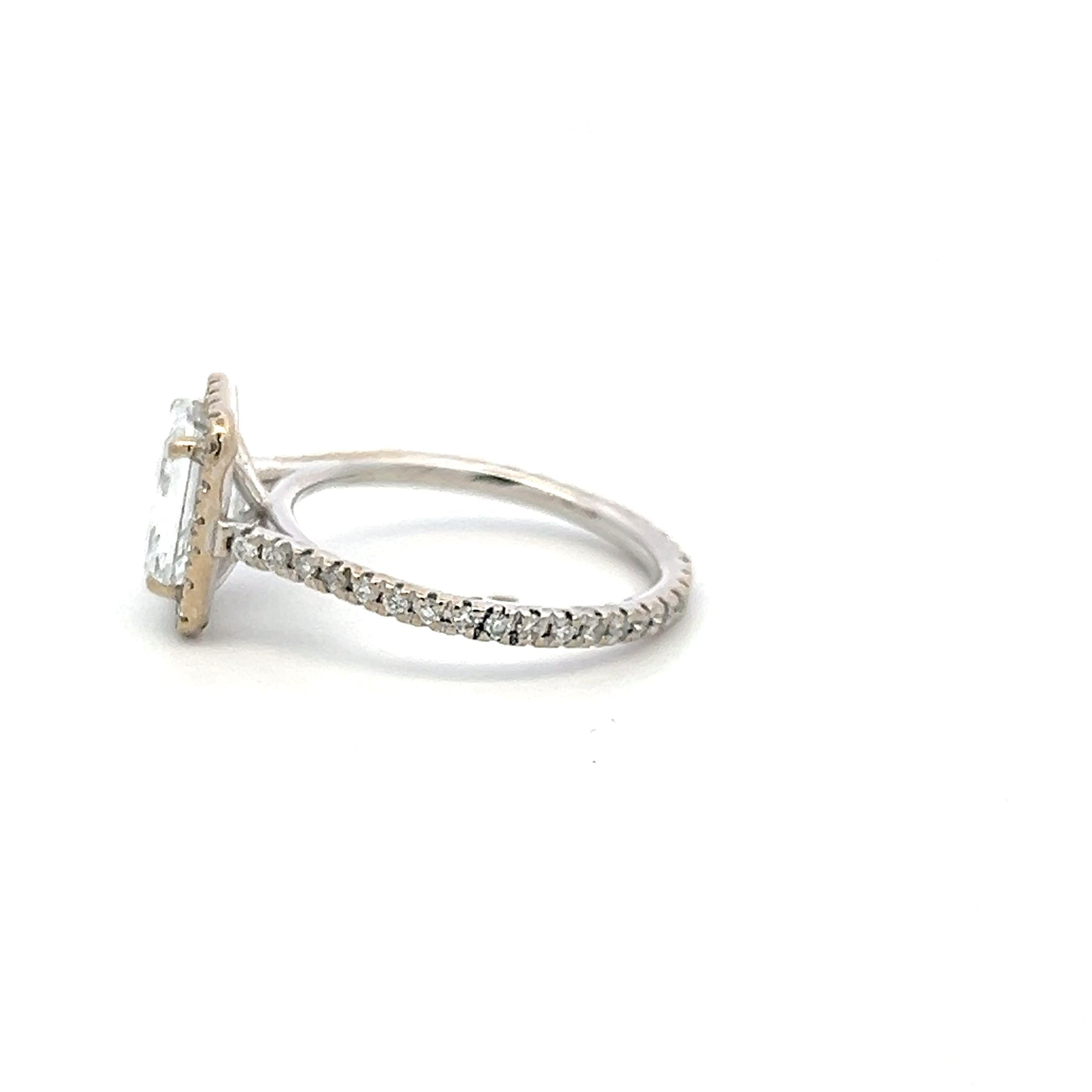 18K White Gold Engagement Ring with 2.01ct Lab-Grown and 0.5ct Natural Diamonds