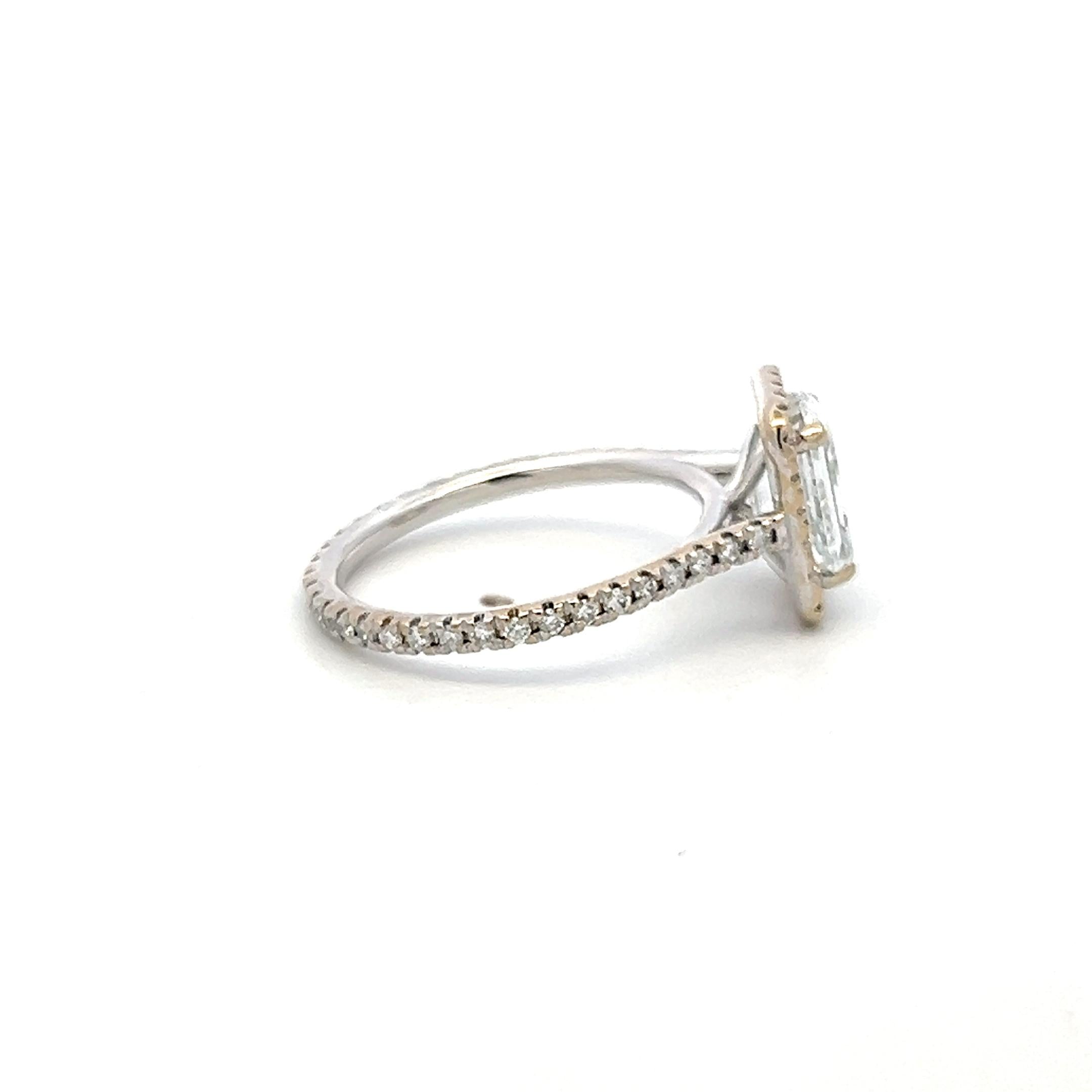18K White Gold Engagement Ring with 2.01ct Lab-Grown and 0.5ct Natural Diamonds