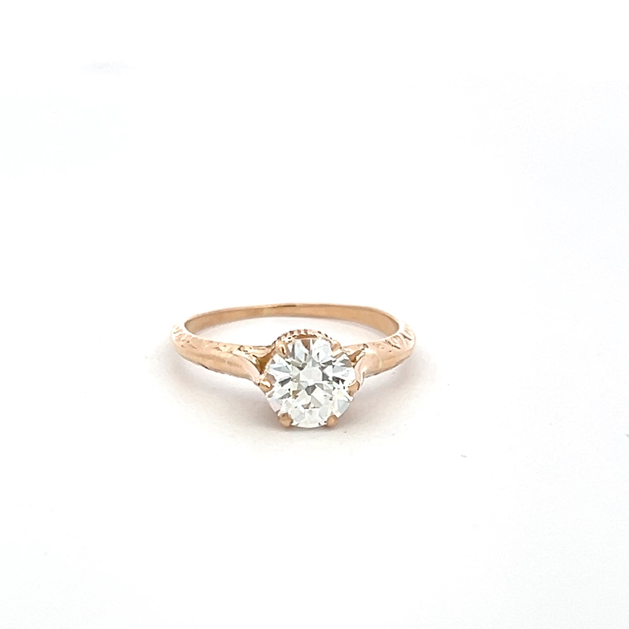 1.05 Carat Old European Cut Antique Natural Mined Diamond J Color VS2 Clarity With GIA Certificate