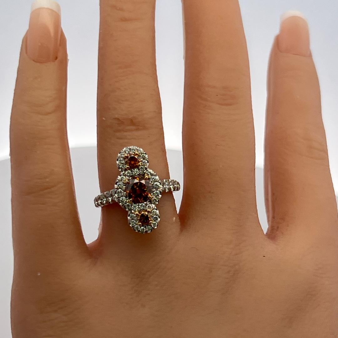 Vintage Platinum Three-Stone Ring with 1.7ct Round Diamonds Size 7 FDOB GIA