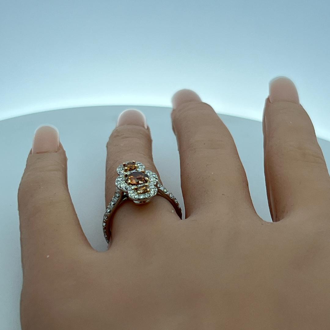 Vintage Platinum Three-Stone Ring with 1.7ct Round Diamonds Size 7 FDOB GIA