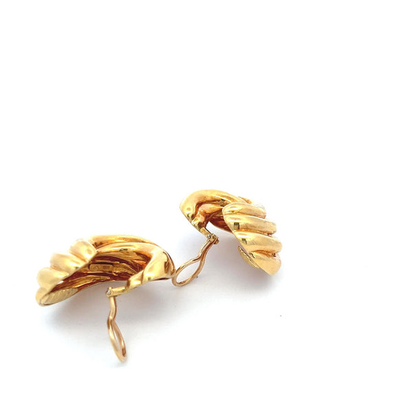 Vintage 40.30 Grams 1.40 Inches 18 Karat Yellow Gold Clip On Earrings