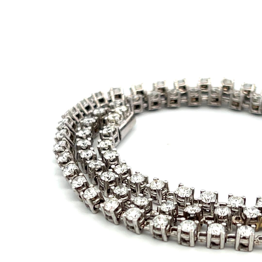 6.50 Carat Round Brilliant H VS Diamond 18 Karat White Gold Riviera Necklace