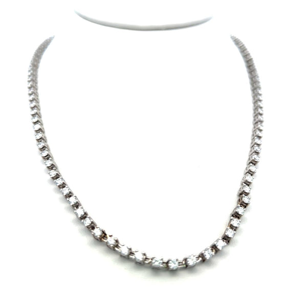 6.50 Carat Round Brilliant H VS Diamond 18 Karat White Gold Riviera Necklace