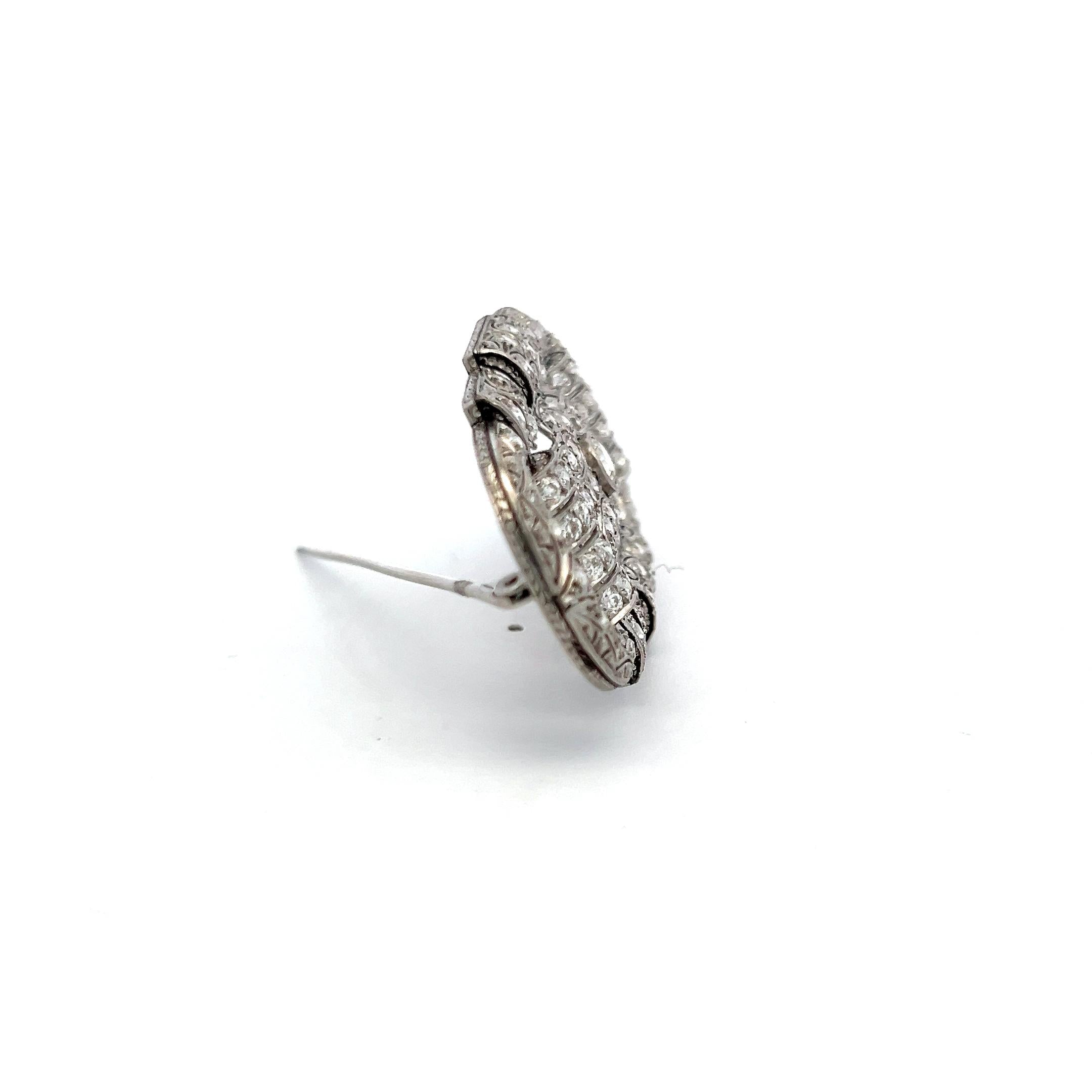 2.50 Carat Old European Cut G VS Diamond Platinum Pin Brooch