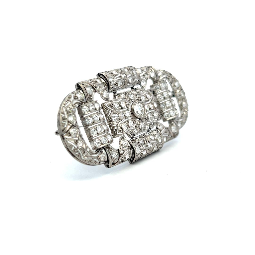 2.50 Carat Old European Cut G VS Diamond Platinum Pin Brooch
