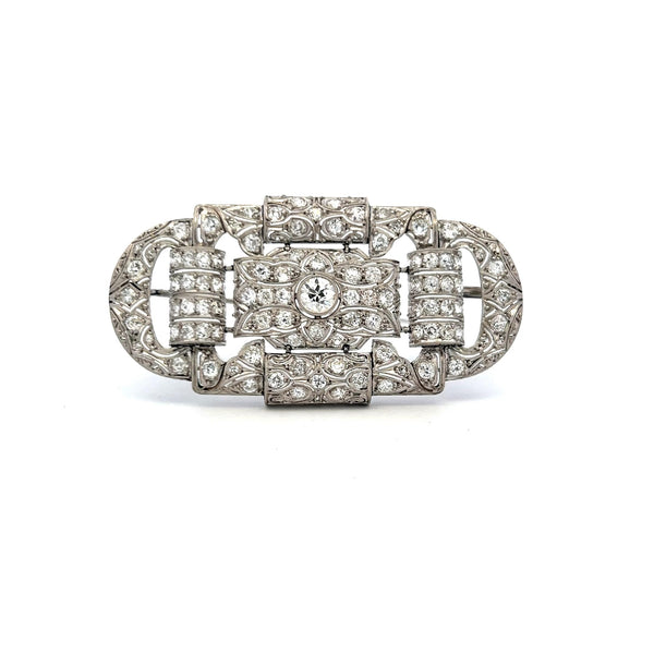 2.50 Carat Old European Cut G VS Diamond Platinum Pin Brooch