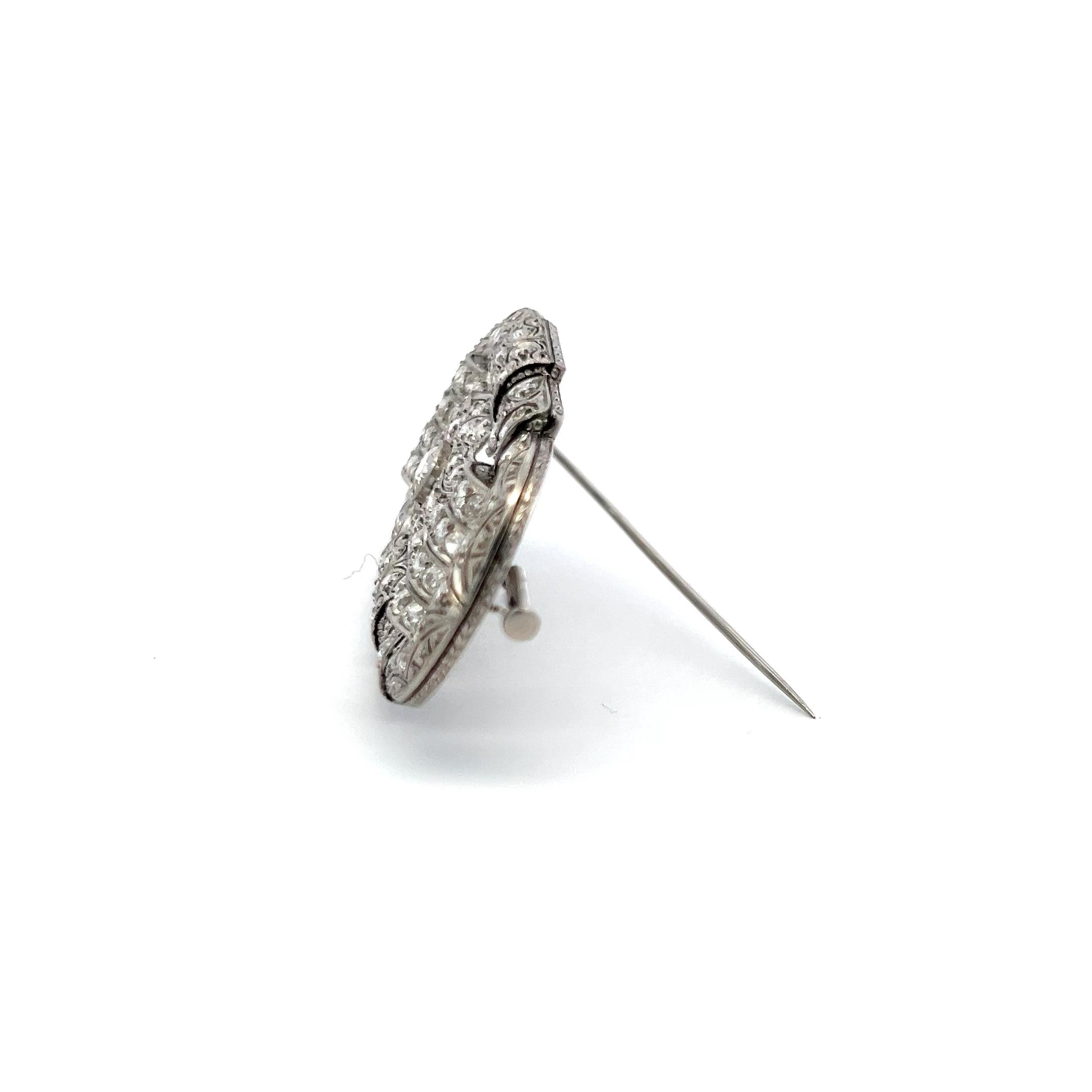 2.50 Carat Old European Cut G VS Diamond Platinum Pin Brooch
