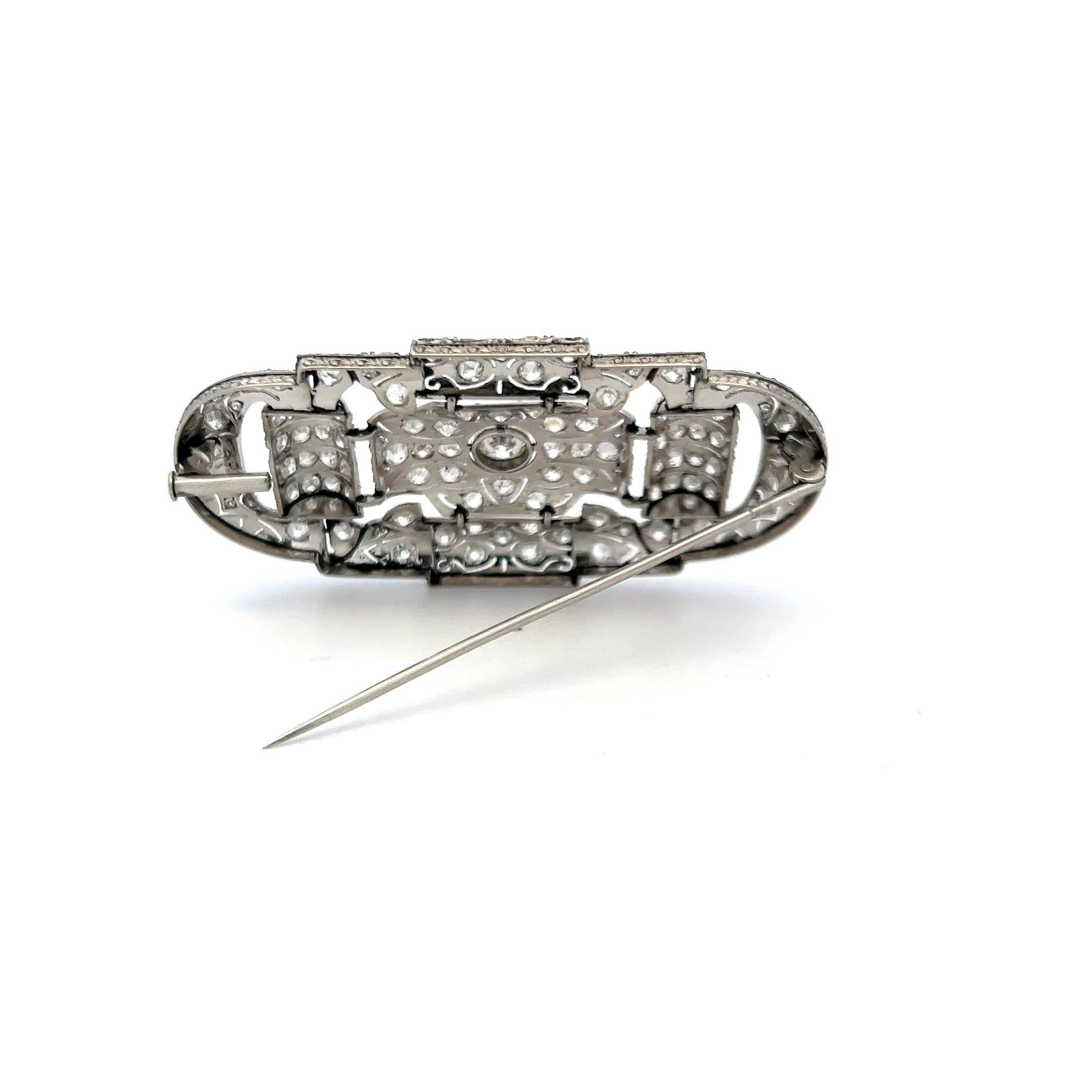 2.50 Carat Old European Cut G VS Diamond Platinum Pin Brooch