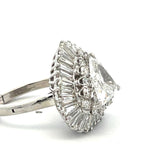 4.75 Carat Tapered Baguette and Triangular Diamond Platinum Ballerina Ring