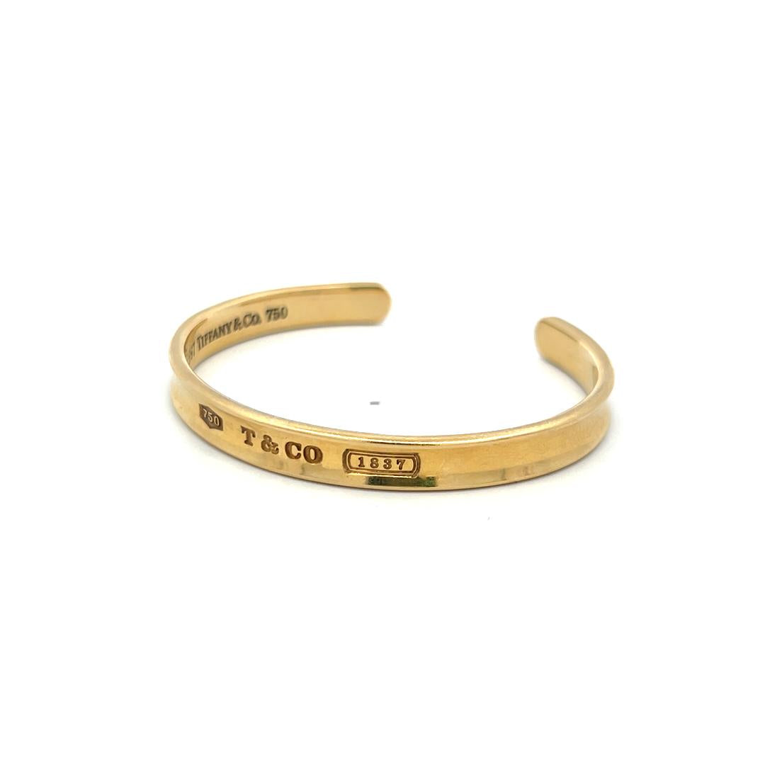 Tiffany & Co Vintage 30.60 Grams 6.25 Inches 18 Karat Yellow Gold Cuff Bracelet