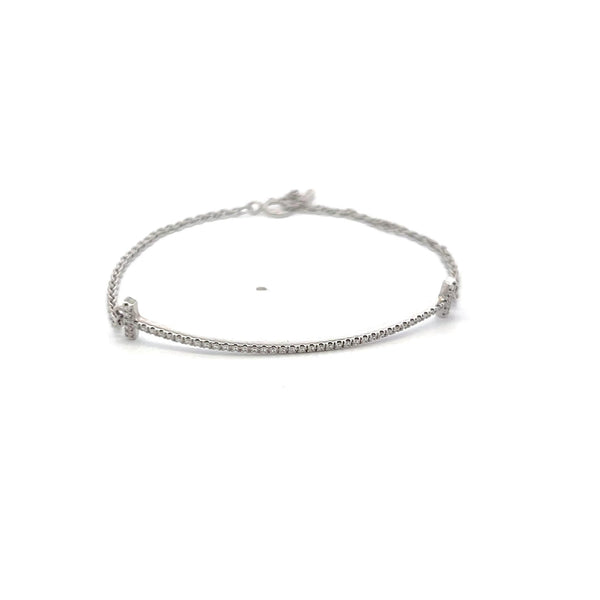 Tiffany & Co 0.14 Carat Round Brilliant Diamond 18K White Gold Chain Bracelet