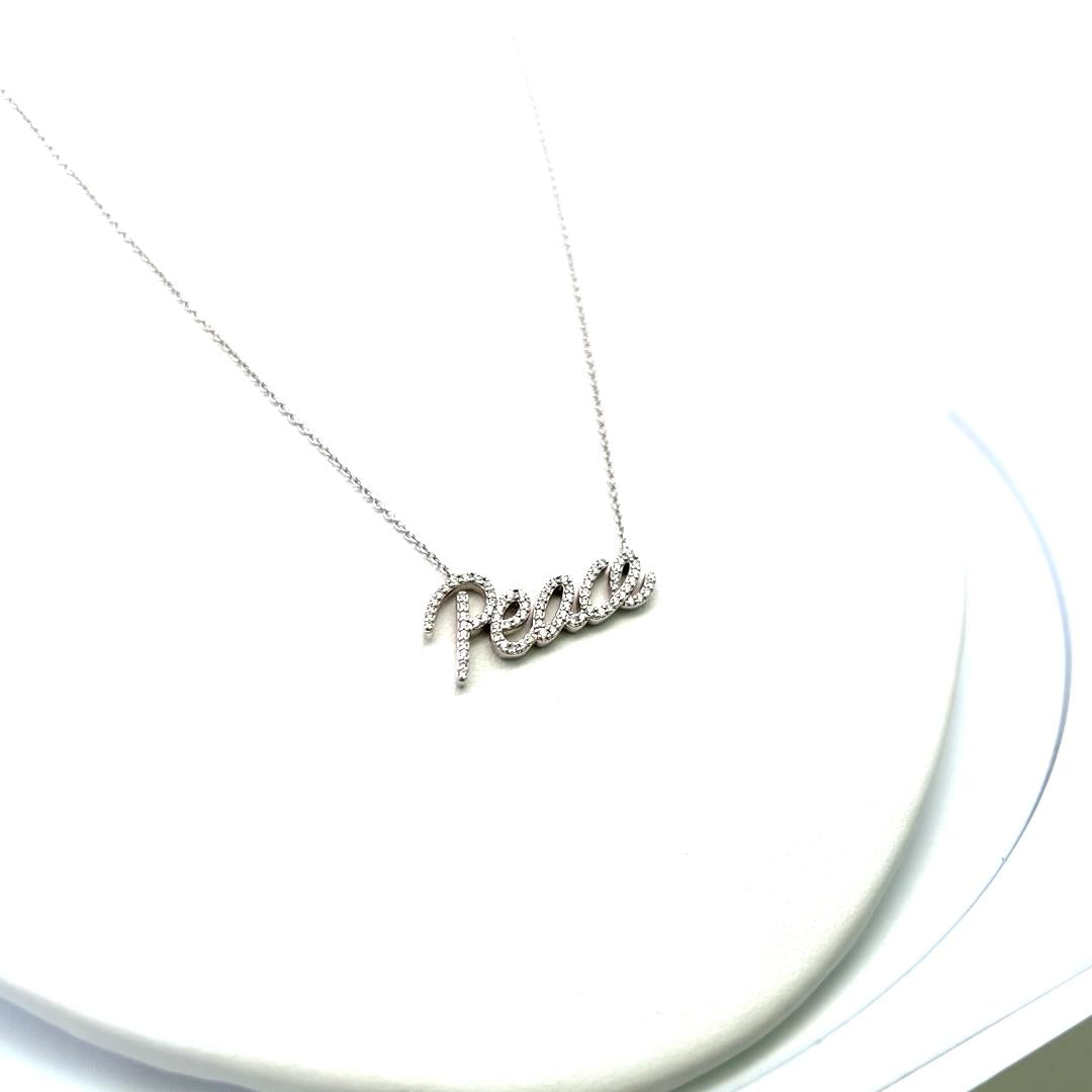 Tiffany & Co 0.21 Carat Round Brilliant Diamond 18K White Gold Pendant Necklace