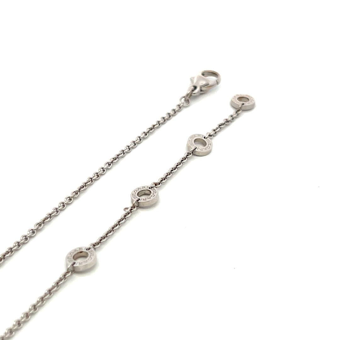 Bvlgari 0.50 Carat Round Brilliant Diamond 18 Karat White Gold Pendant Necklace