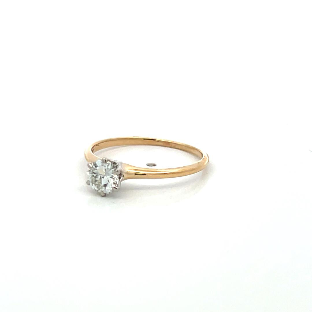 0.45 Carat Circular Brilliant Cut Diamond 14 Karat Yellow Gold Engagement Ring