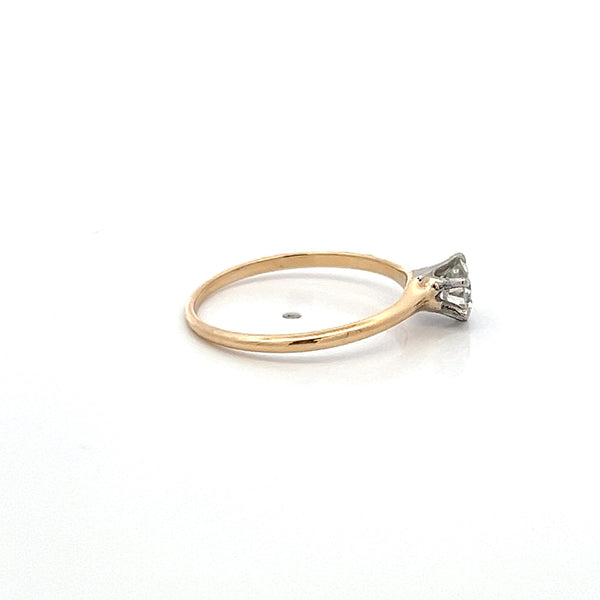 0.45 Carat Circular Brilliant Cut Diamond 14 Karat Yellow Gold Engagement Ring