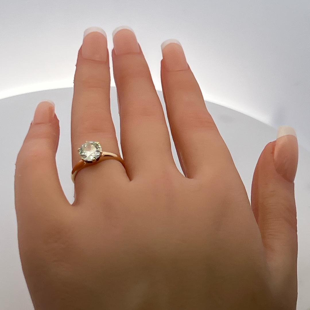 14K Yellow Gold Engagement Ring 1.55 Carat Old European Cut Diamonds O I1 GIA
