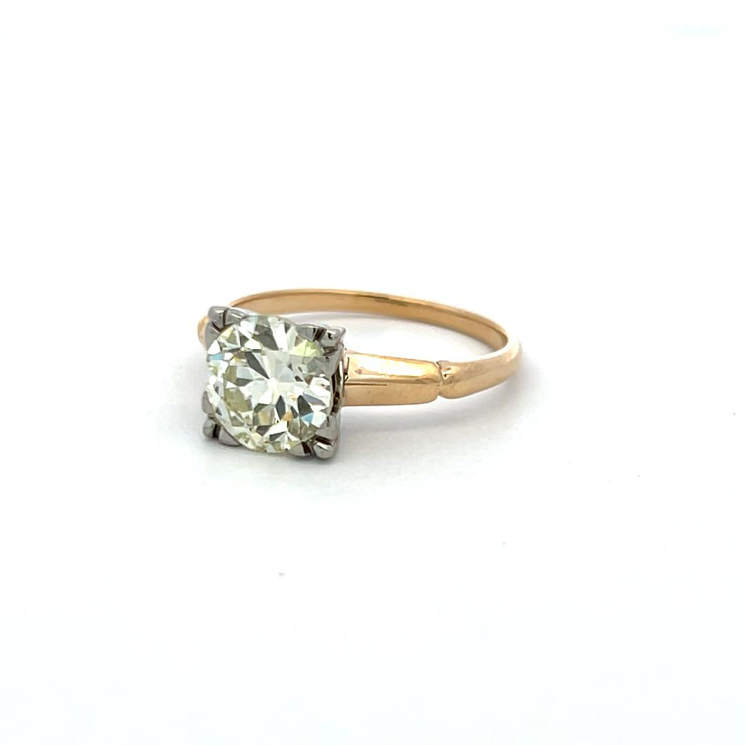 2.23 Carat Circular Brilliant Cut Diamond 14K Gold/Platinum Engagement Ring