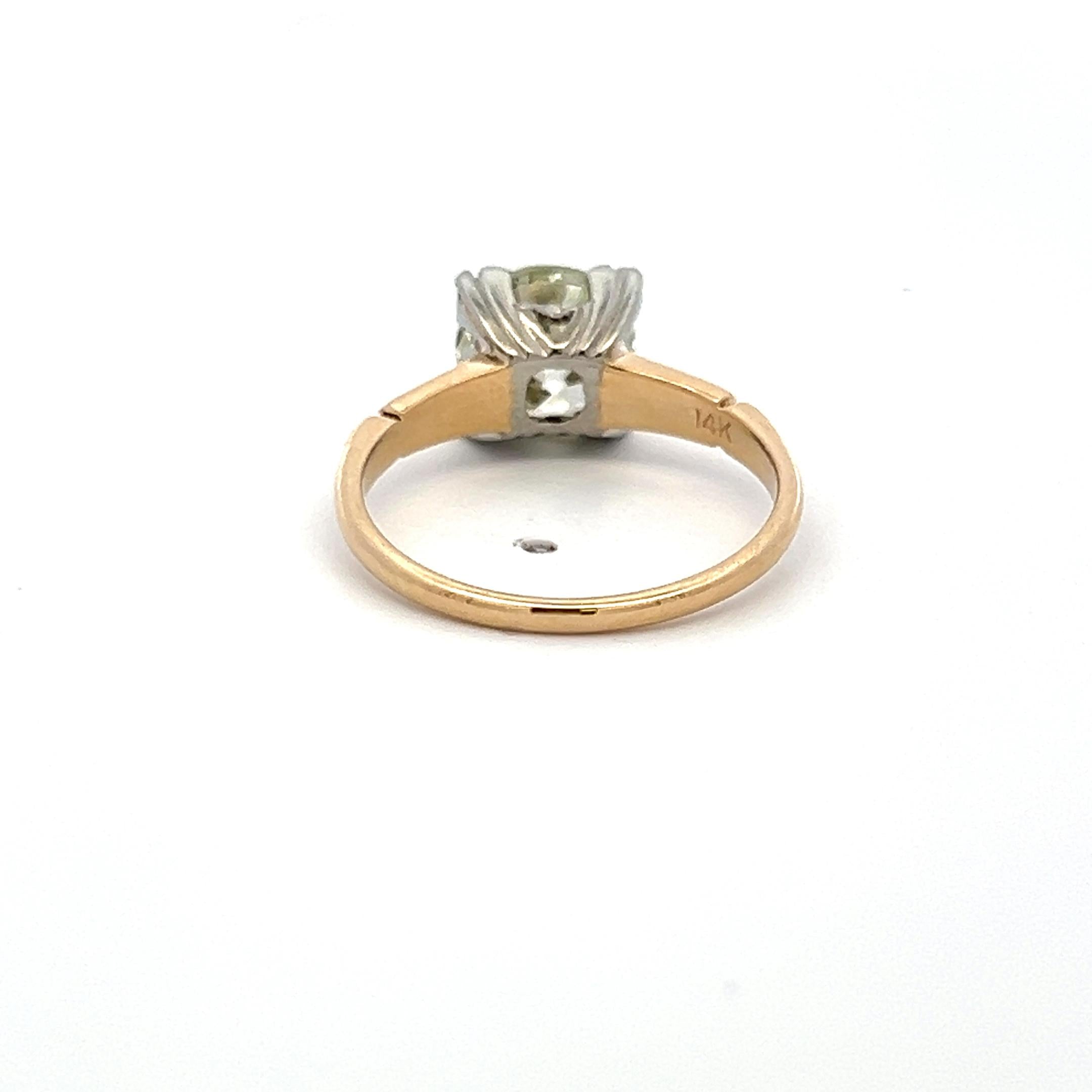 2.23 Carat Circular Brilliant Cut Diamond 14K Gold/Platinum Engagement Ring