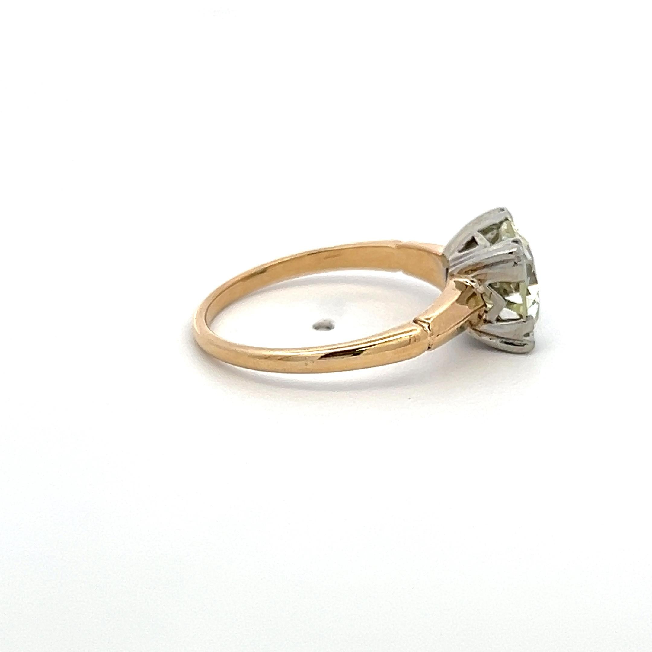 2.23 Carat Circular Brilliant Cut Diamond 14K Gold/Platinum Engagement Ring