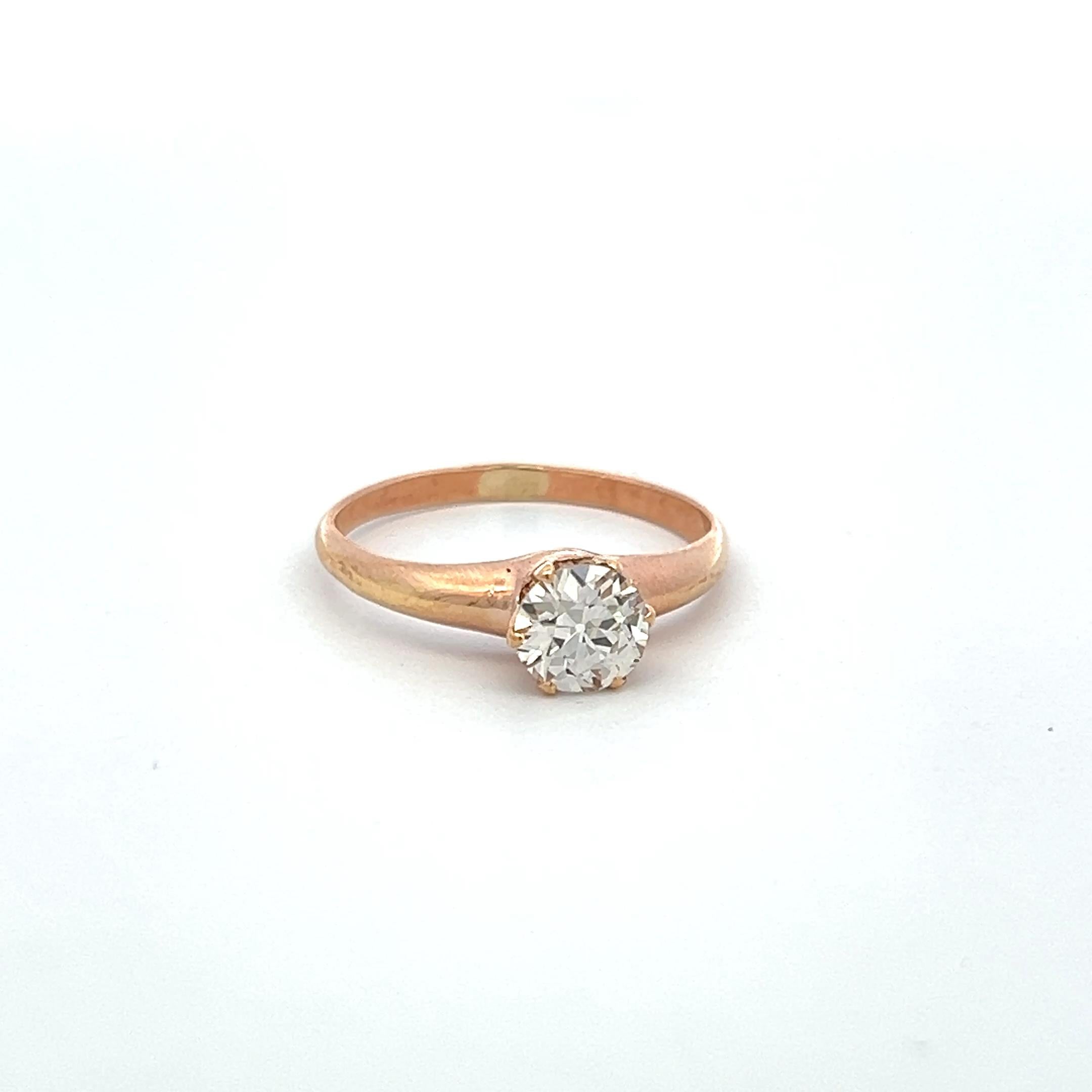 0.80 Carat Circular Brilliant Cut Diamond 14 Karat Rose Gold Engagement Ring