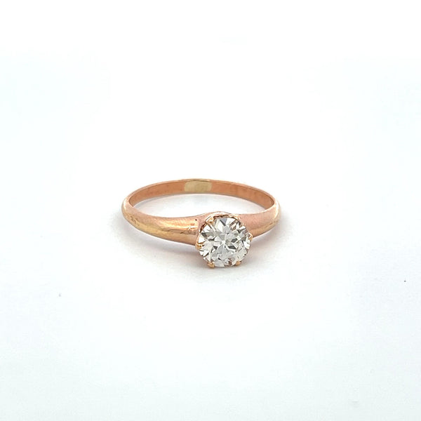 0.80 Carat Circular Brilliant Cut Diamond 14 Karat Rose Gold Engagement Ring