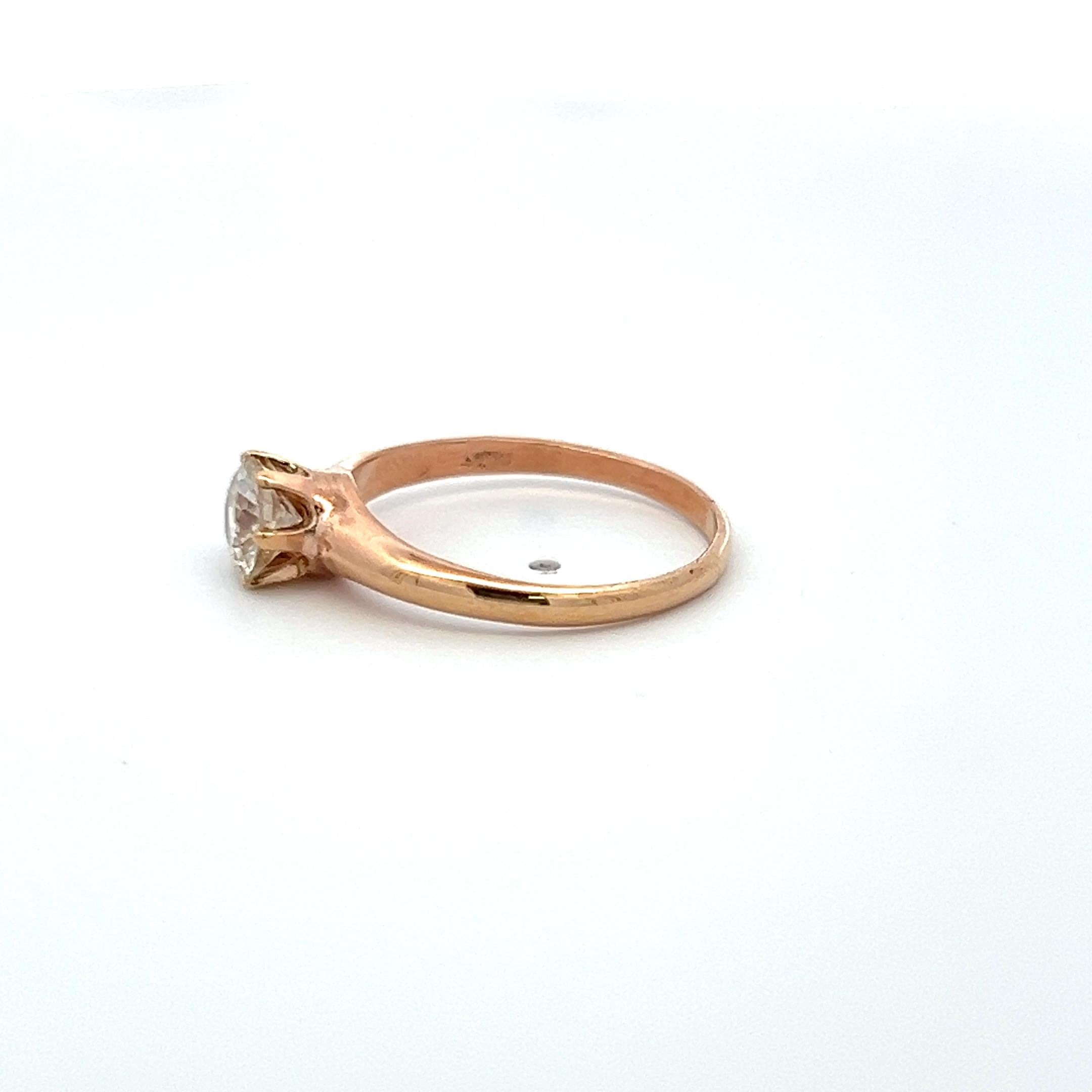 0.80 Carat Circular Brilliant Cut Diamond 14 Karat Rose Gold Engagement Ring