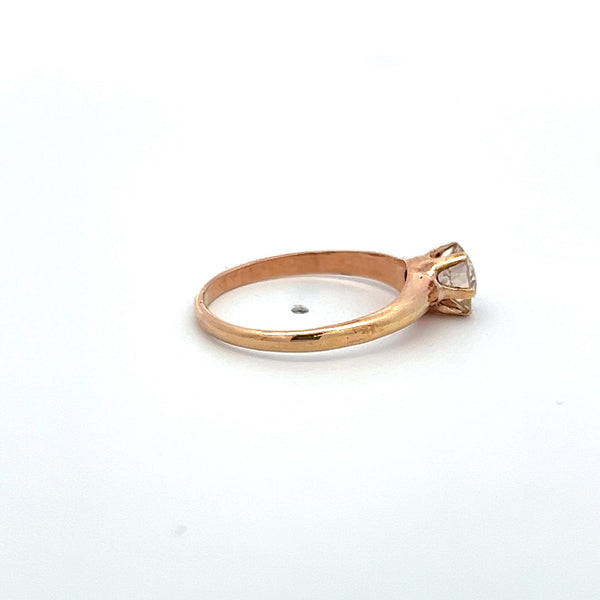 0.80 Carat Circular Brilliant Cut Diamond 14 Karat Rose Gold Engagement Ring