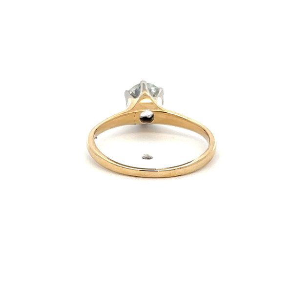 0.71 Carat Circular Brilliant Cut Diamond 14 Karat Yellow Gold Engagement Ring