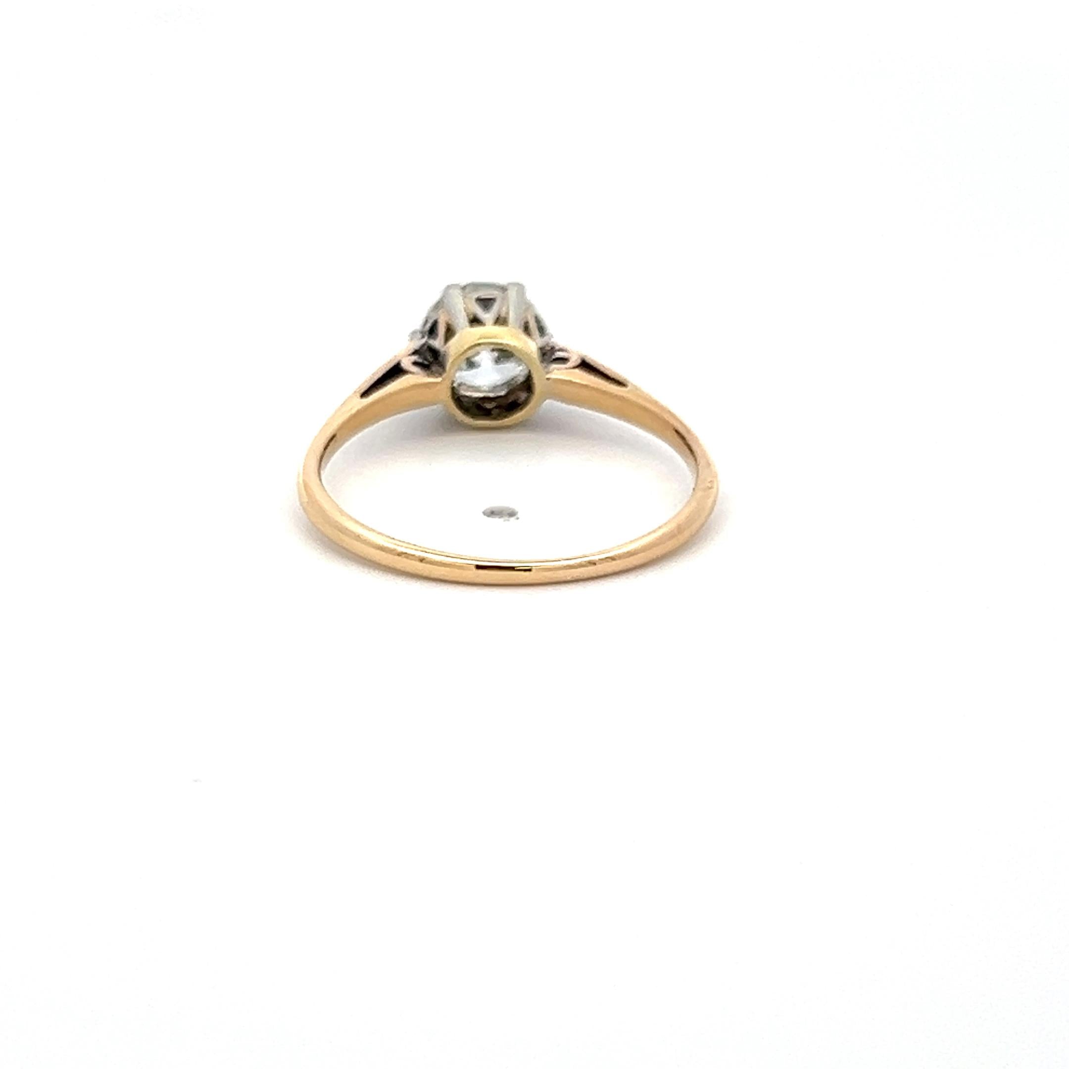 14K Yellow Gold Engagement Ring with 0.8 Carat Circular J-SI1 Diamonds Size 6