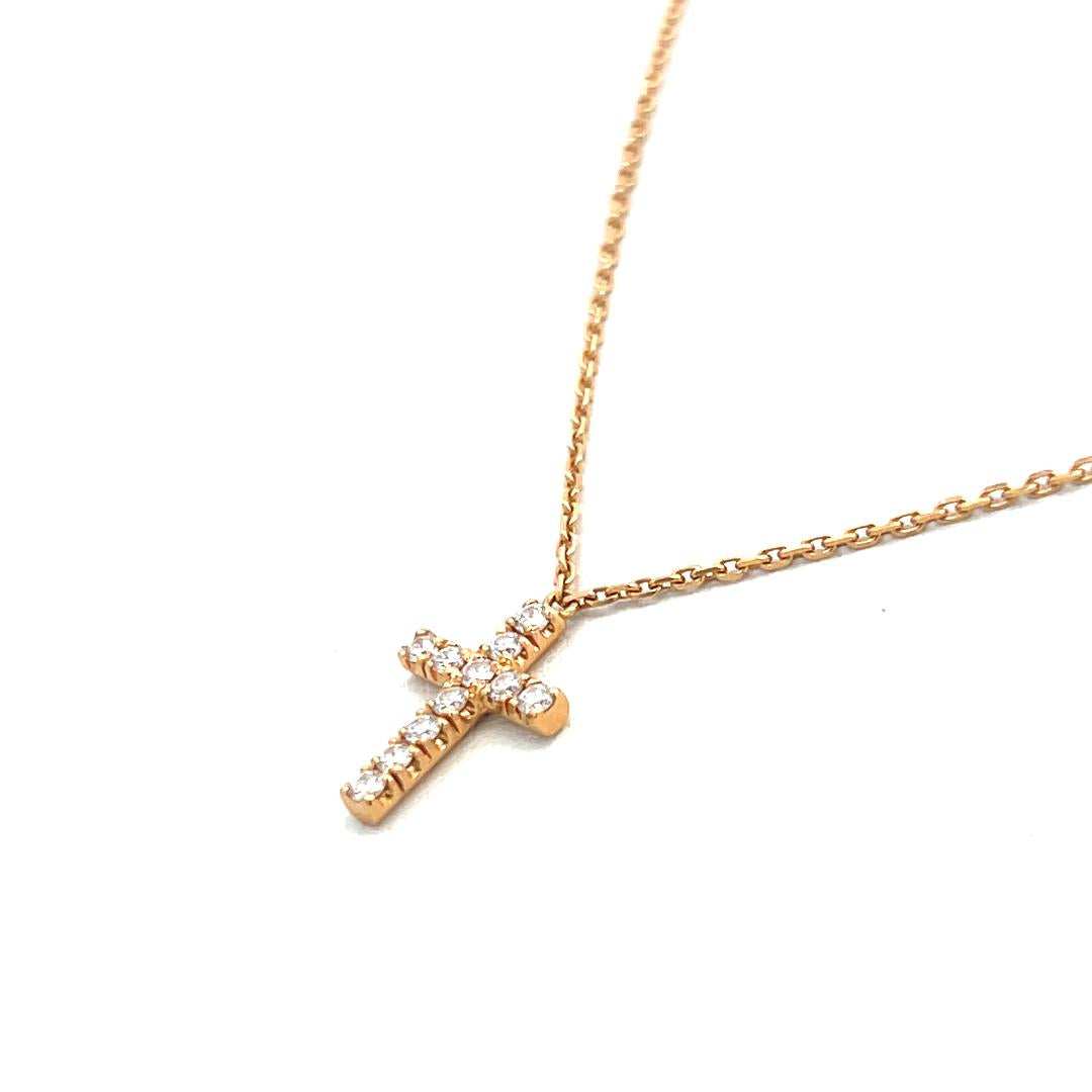 Cartier 0.13 Carat Round Brilliant Diamond 18 Karat Yellow Gold Pendant Necklace