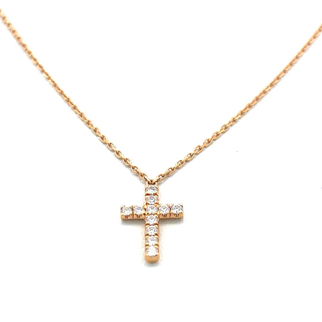 Cartier 0.13 Carat Round Brilliant Diamond 18 Karat Yellow Gold Pendant Necklace