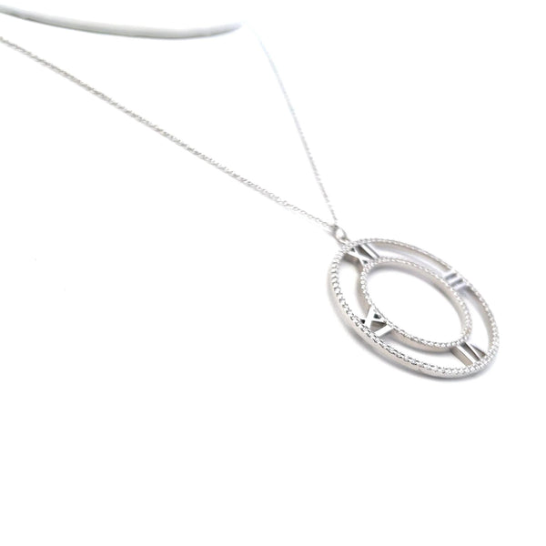 Tiffany & Co 0.50 Carat Round Diamond 18 Karat White Gold Pendant Necklace