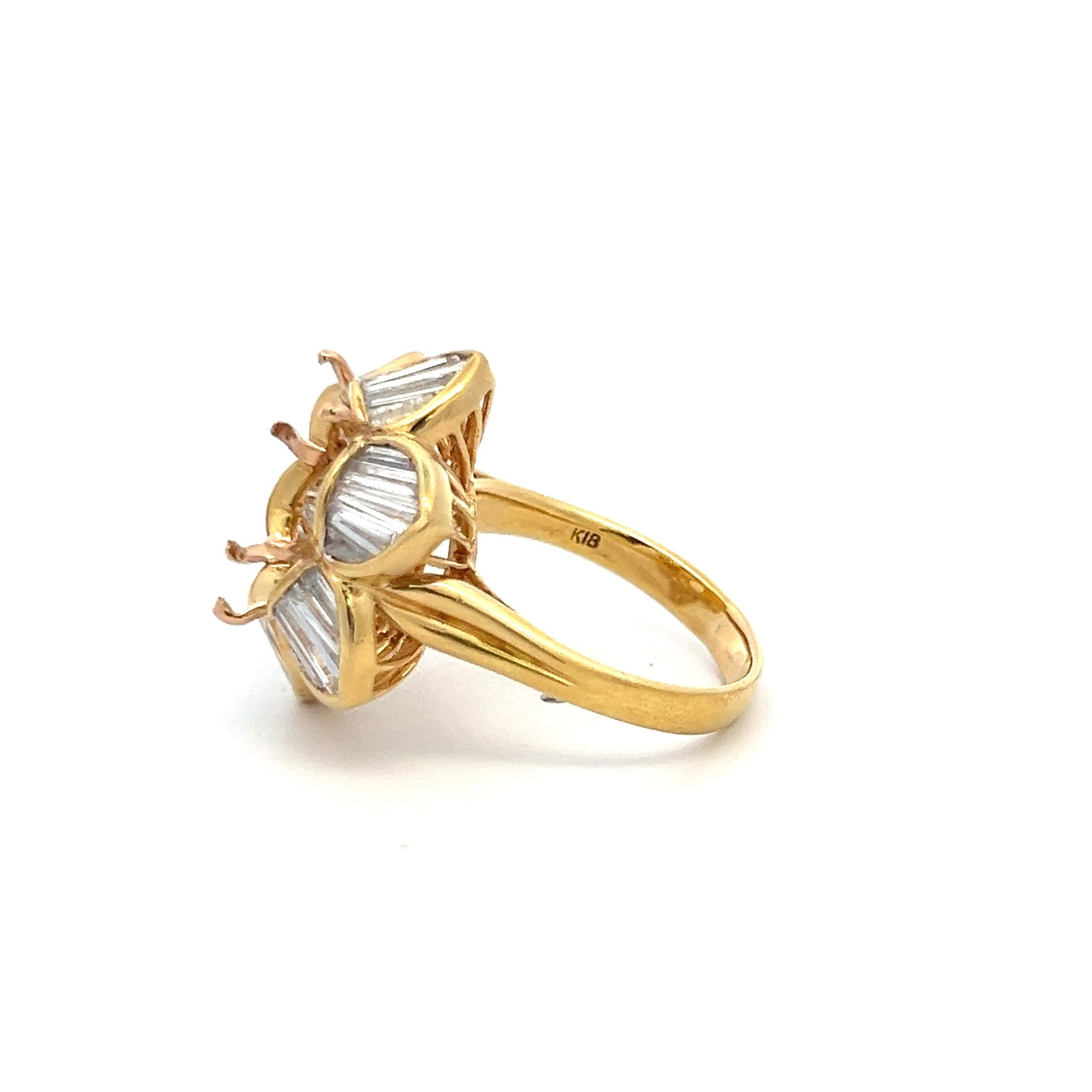 1.50 Carat Tapered Baguette Shape Diamond 18 Karat Yellow Gold Semi Mount Ring