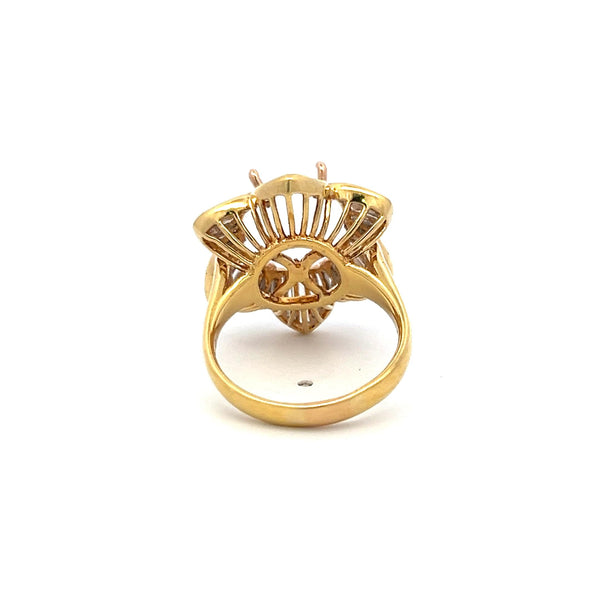 1.50 Carat Tapered Baguette Shape Diamond 18 Karat Yellow Gold Semi Mount Ring