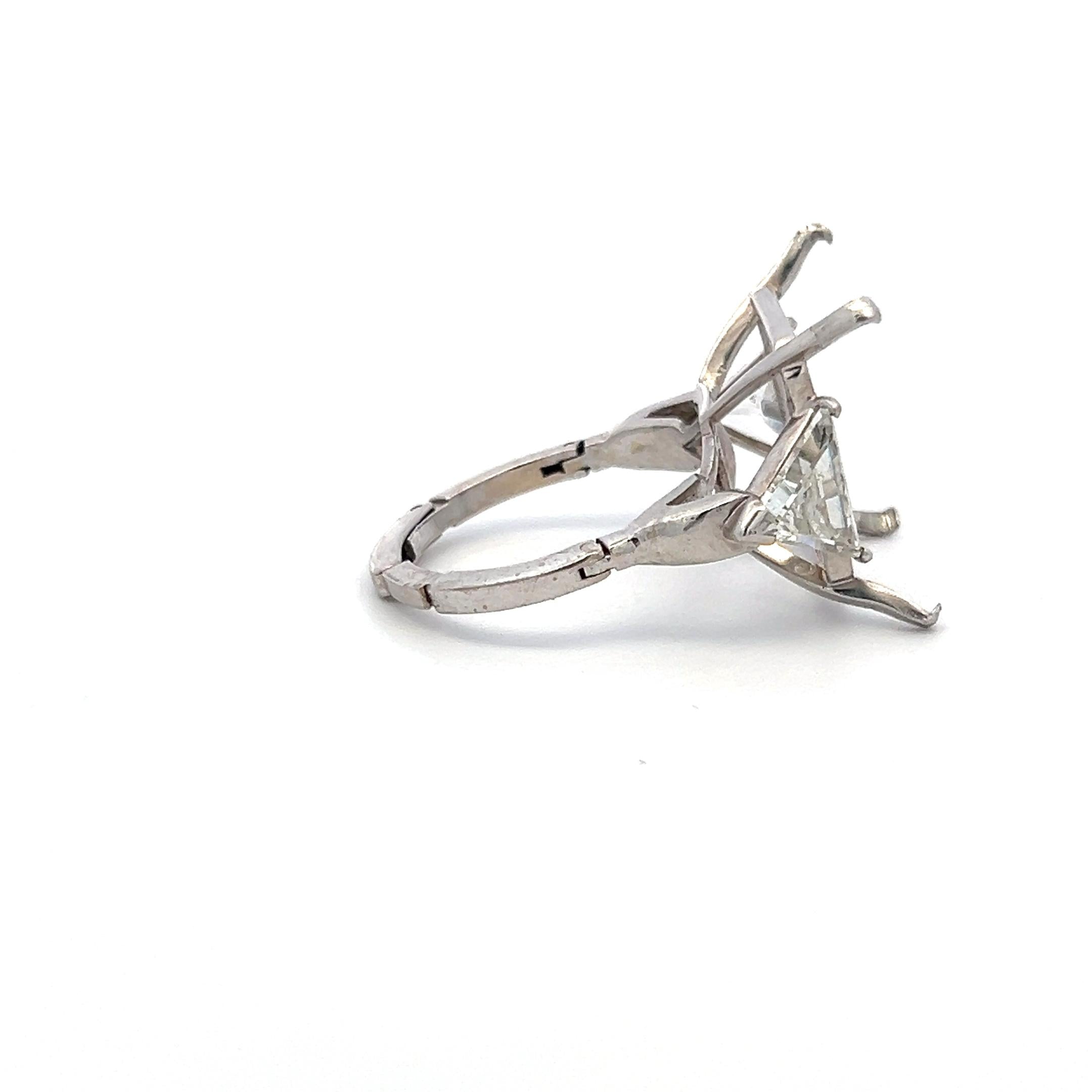 Platinum Semi Mount Ring with 2.5 Carat Diamond Fits  16.00*22.60 MM 20ct+