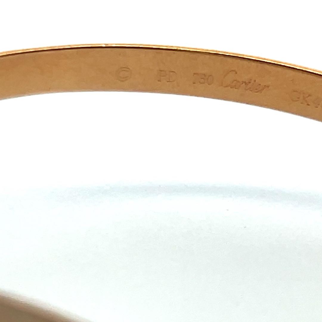 Cartier 18 Karat Tri Color Gold Bangle Trinity Bracelet 4.4 MM Size 7