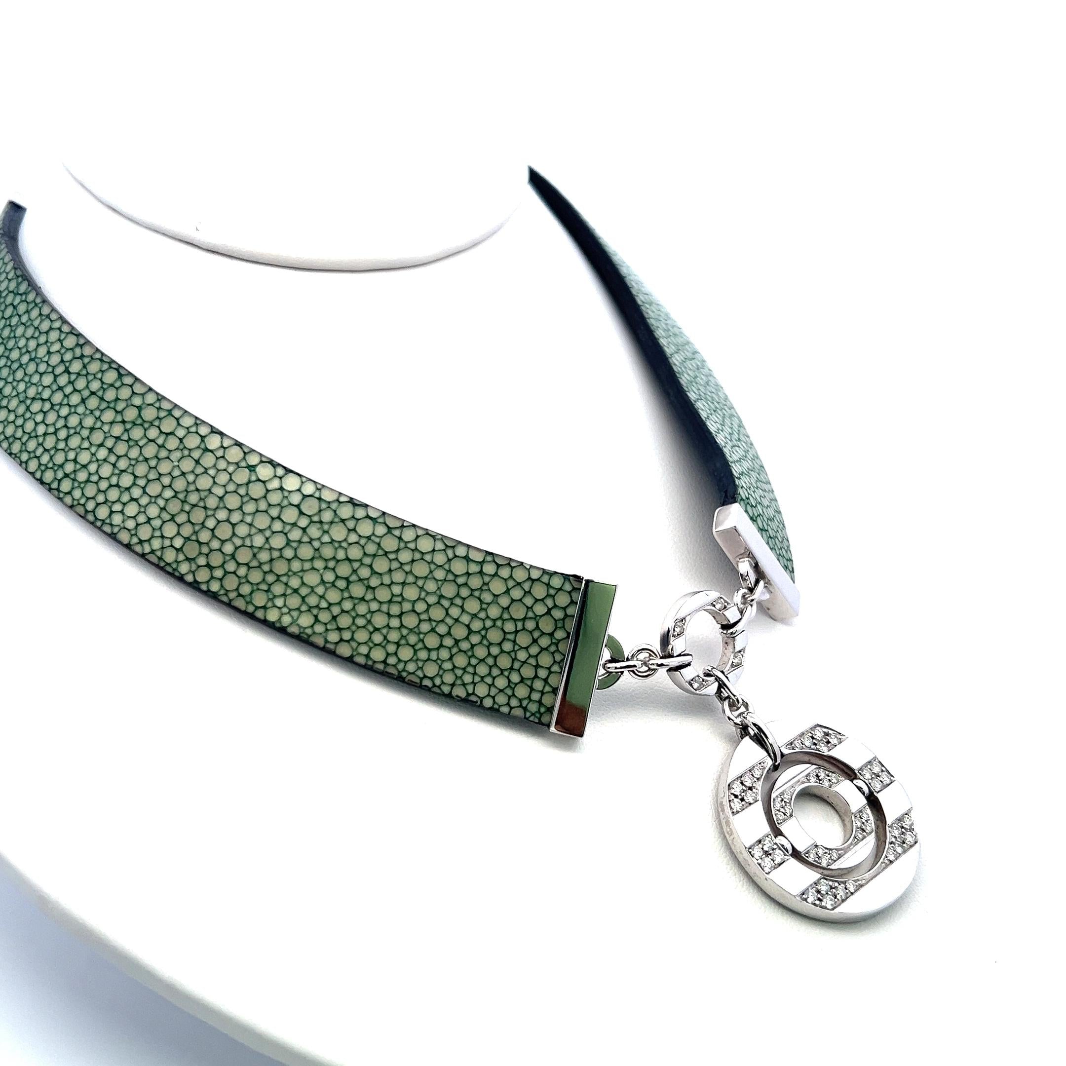 Bvlgari 1.00 Carat Round Brilliant Diamond 18 Karat White Gold Collar Necklace